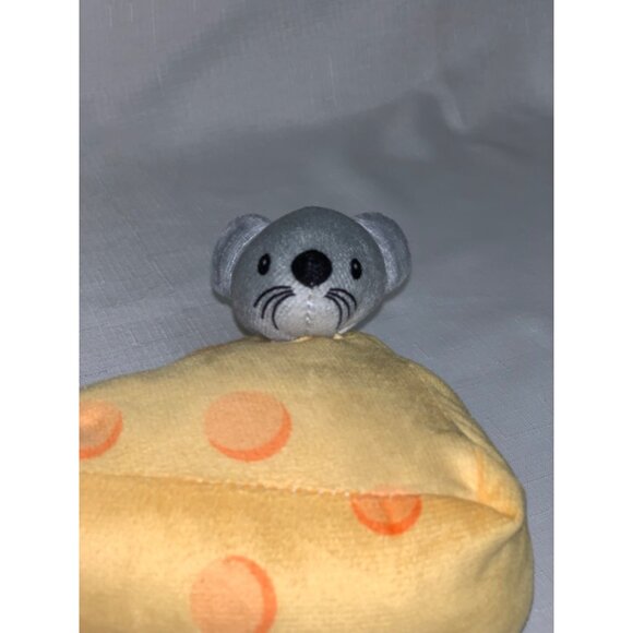 Plush Cheese Wedge With Cute Mouse Design & Adorable Face Stuffed Animal - Picture 2 of 9